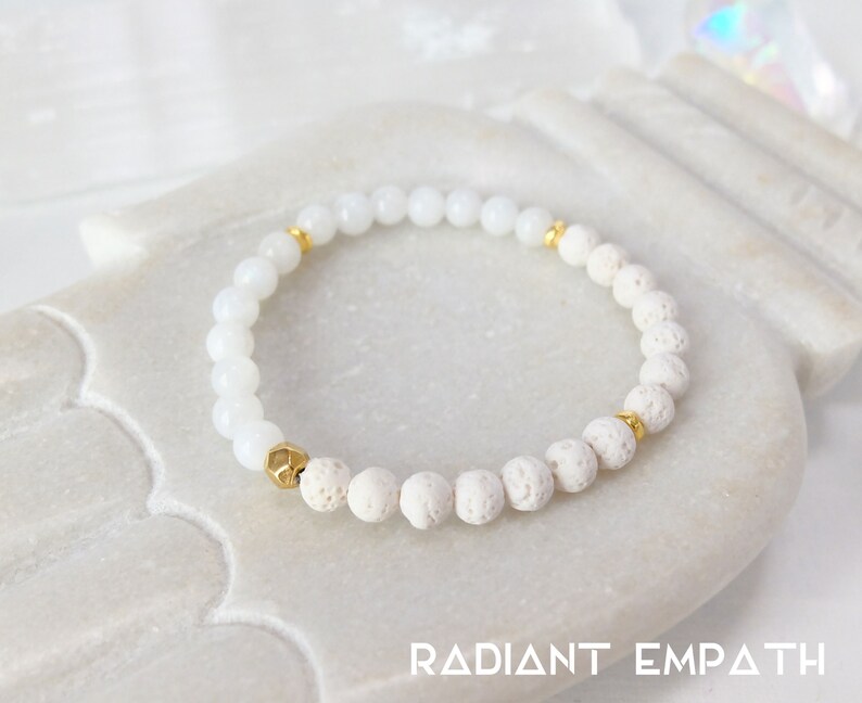 INTUITION Moonstone Diffuser Bracelet Gemstone Etsy
