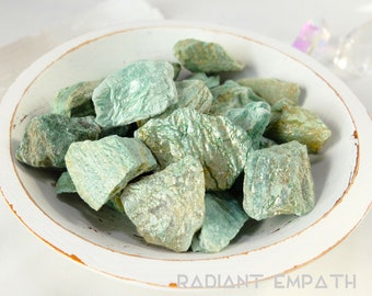HOLISTIC HEALTH | Raw Fuchsite Crystal | Rough Fuchsite Stone | Healing Green Mica Muscovite Rock | Crystal for Health