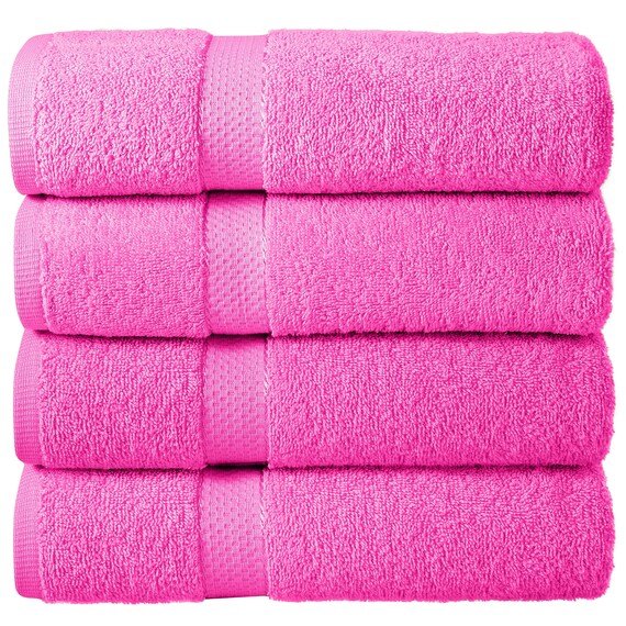 Bath Towels Set of 4 Premium Cotton Burgundy Towels 500 GSM Todd Linens Bath Towel Set Pack of 4 Soft and Absorbent