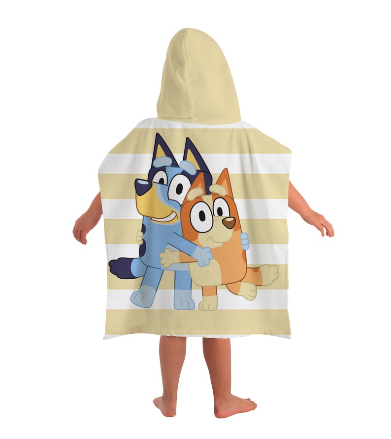 Bluey & Bingo Sisters Hooded Poncho Beach Towel Kids Swimming Bath