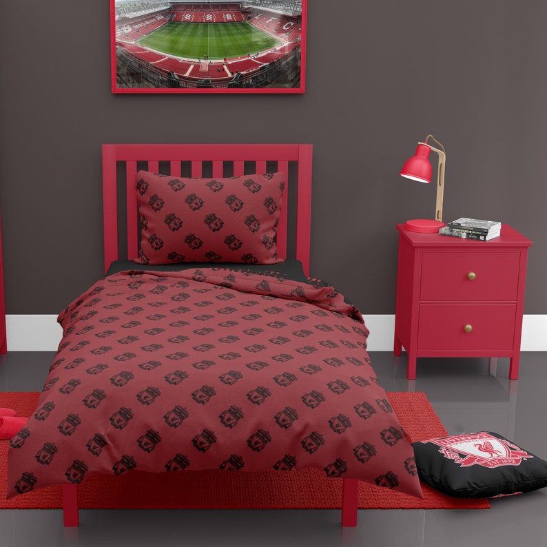 Liverpool Football Duvet Cover Sets Bedding Set with Pillowcase LFC Mesh Football Gifts for Boys image 2