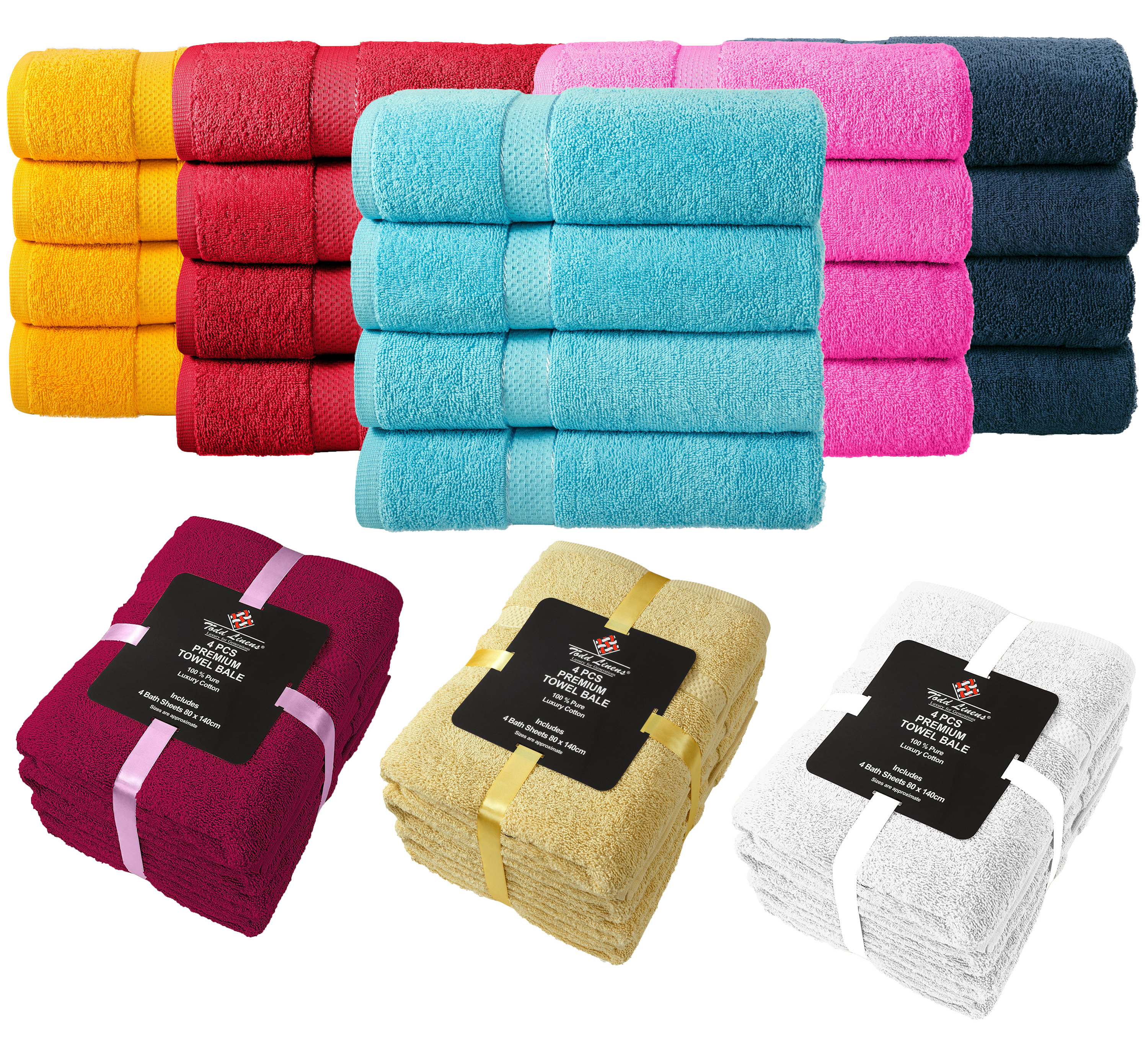 2-Piece Extra Large Bath Sheet Towels Gift Set 180 x 90 cm - Todd