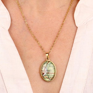 Collier en or personnalisé I Collier carte personnalisé Wanderlust I Bijoux carte personnalisés Cadeau pour meilleur ami en voyage