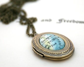 Personalized Locket Necklace with custom Map Location, Long Distance Relationship Gift for Girlfriend