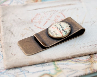 Money Clips Etsy Uk - personalized money clip custom map money clip bronze money clip gift for dad money clip wallet personalized accessories