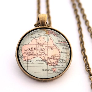 Map Necklace Wanderlust Jewelry I Personalised Coordinates Jewellery I World Map Gift for Mum image 1