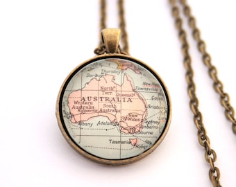 Map Necklace Wanderlust Jewelry I Personalised Coordinates Jewellery I World Map Gift for Mum