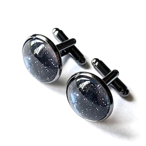 Personalized Wedding night sky cufflinks, Anniversary Gift for Husband, Bespoke Celestial Wedding Cufflinks