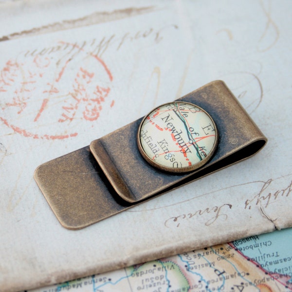 Personalized Money Clip, Custom Map Gift for Him Money Clip Wallet Gift for Dad, Cool Gift for Boyfriend