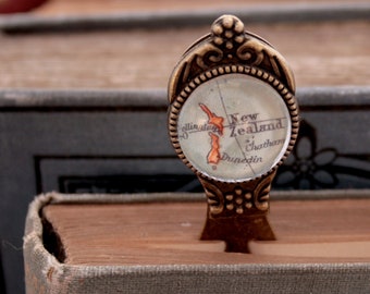 Custom Map Bookmark: Vintage World Atlas, Personalized Reader Gift