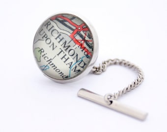 Custom Tie Tack Personalised with Map location