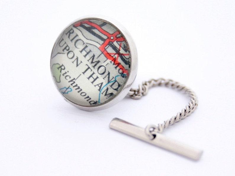 Custom Tie Tack Personalised with Map location image 1