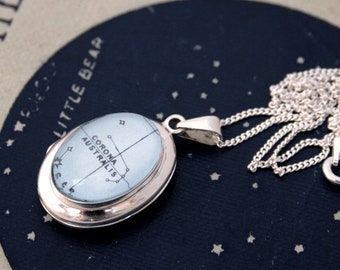 Zodiac Locket necklace I Personalized sterling silver locket with star constellation of your choice custom celestial locket