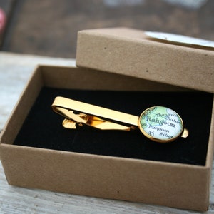 Barre à cravate personnalisée avec carte personnalisée, pince à cravate avec morceau du monde personnalisé carte, cadeau d'anniversaire pour mari