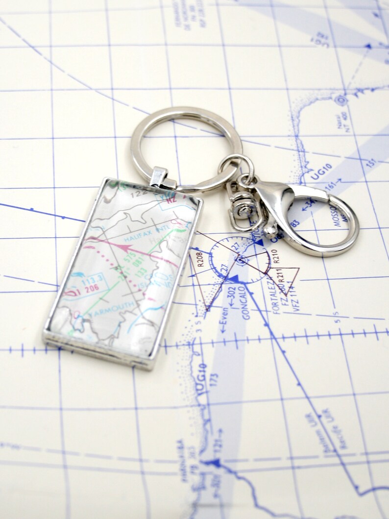 Pilot Keychain Aviation Gifts for Pilot Aeronautical Chart Etsy