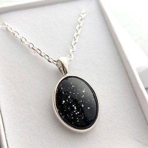 Personalized Night Sky Necklace Sterling Silver – Celestial Wedding Gift for Wife, Custom Star Map Pendant, Anniversary Jewelry