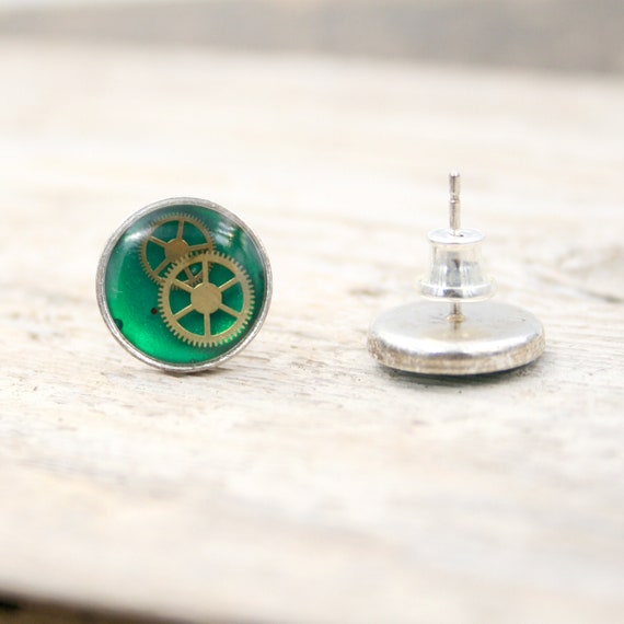 Steampunk shop stud earrings