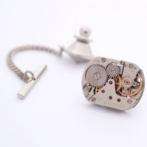 Spinka do krawata Steampunk z łańcuszkiem
