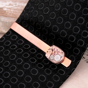 Koperen dasspeld Omega-horloge dasspeld voor heren, koperen jubileum prestigecadeau voor echtgenoot roségouden uurwerk