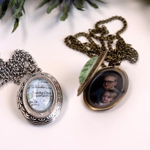 Collier médaillon photo Fierté de sa ville natale, médaillon personnalisé avec photos, collier commémoratif, collier personnalisé, cadeau personnalisé pour maman