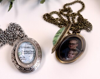 Photo Locket Necklace Hometown Pride, Custom Locket with Pictures, Memorial Necklace, Customized Necklace, Personalised Gift for Mum