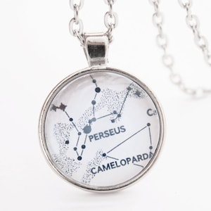 Star Map Halskette Unisex Schmuck Perseus Constellation, Star Anhänger Halskette