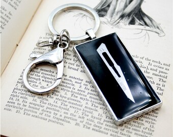 Real Scalpel Keychain: Black Resin Surgeon Gift