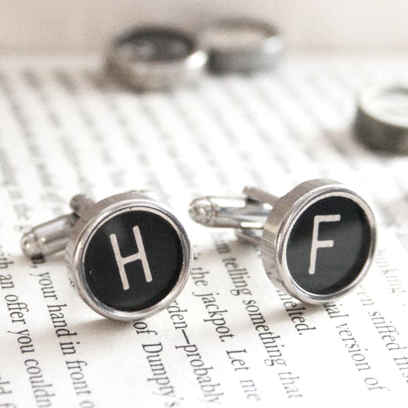 Typewriter Key Initial Cufflinks Custom Letter Monogram Cuff Etsy UK