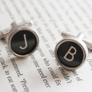 Personalized Cufflinks, Upcycled Typewriter key cufflinks with Custom Initials, Personalised Gifts for Him