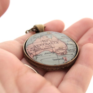 Map Necklace Wanderlust Jewelry I Personalised Coordinates Jewellery I World Map Gift for Mum image 3