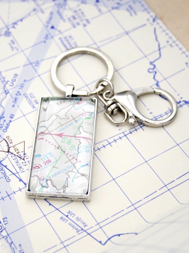 Pilot Keychain Aviation Gifts for Pilot Aeronautical Chart Etsy