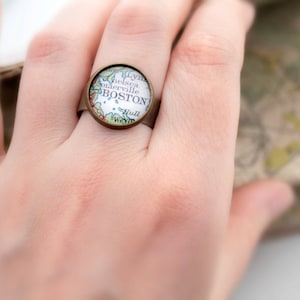 Personalisierter Ring Benutzerdefinierter Kartenring I Fernbeziehung Geschenke I Romantischer Schmuck