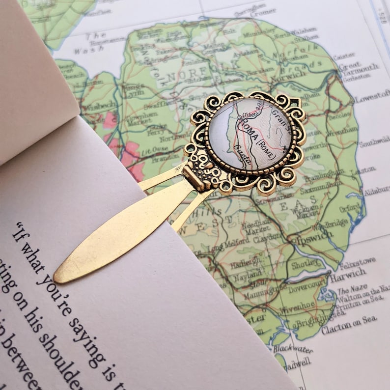 Bookmark Custom Map Bookmark Personalized Gifts for Readers Personalized Book Mark Gifts for Teacher Metal Bookmark with Custom Map image 5