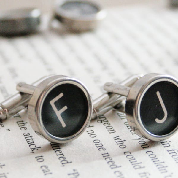 Personalised Cuff links with Initials I Typewriter Keys Cufflinks I Custom Letter Links for a wedding