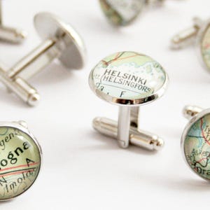Custom map Cuff link I Old map cufflinks I personalized Fathers Day Gifts for Dad image 7
