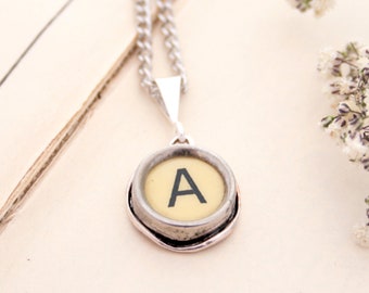 Initial Necklace Personalized Name Jewellery made of Typewriter Keys, Birthday Gift for a Writer