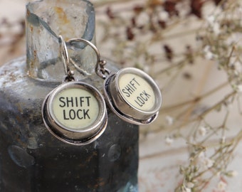 Cute Dangling Typewriter Key Earrings, Unique Jewelry for the Literary Lovers in Romantic Academia Style
