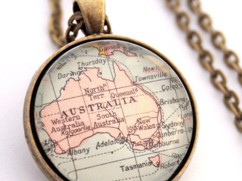 Map Necklace Wanderlust Jewelry I Personalised Coordinates Jewellery I World Map Gift for Mum image 2