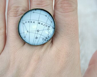 Ursa Major Ring The Great Bear constellation statement ring/ personalized zodiac or celestial ring