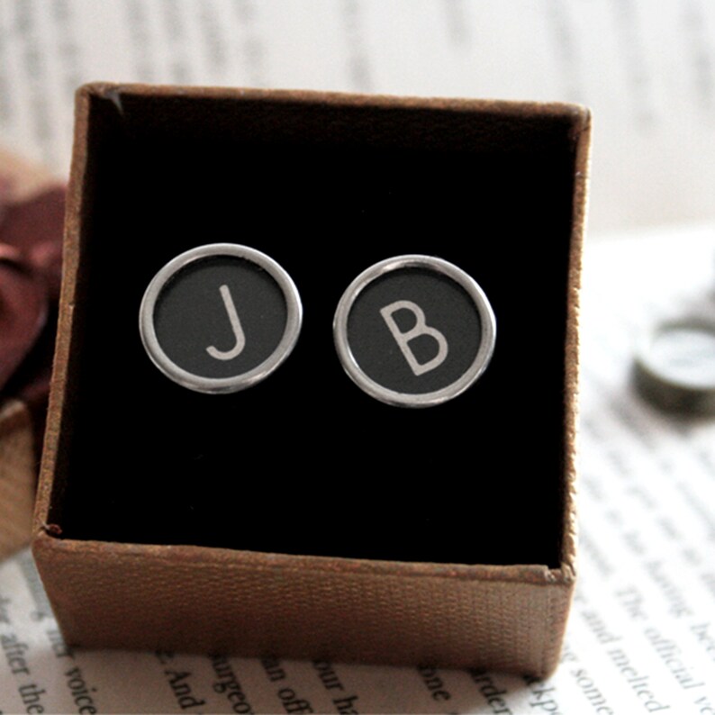 Typewriter Key Initial Cufflinks Custom Letter Monogram Cuff Etsy UK