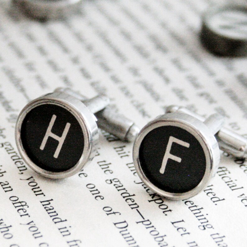 Typewriter Key Initial Cufflinks Custom Letter Monogram Cuff Etsy UK