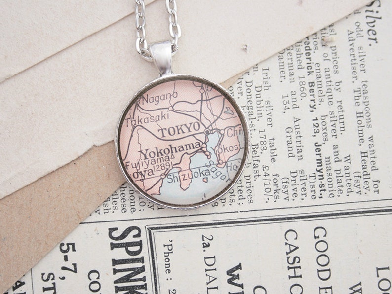 Map Necklace Wanderlust Jewelry I Personalised Coordinates Jewellery I World Map Gift for Mum image 4