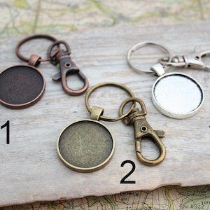 Copper Keyring Personalized Copper Anniversary Gifts, Keychain with custom Map destination 2 antique bronze