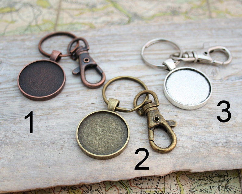 Copper Keyring Personalized Copper Anniversary Gifts, Keychain with custom Map destination 2 antique bronze