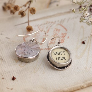 Cute Dangling Typewriter Key Earrings, Unique Jewelry for the Literary Lovers in Romantic Academia Style image 6