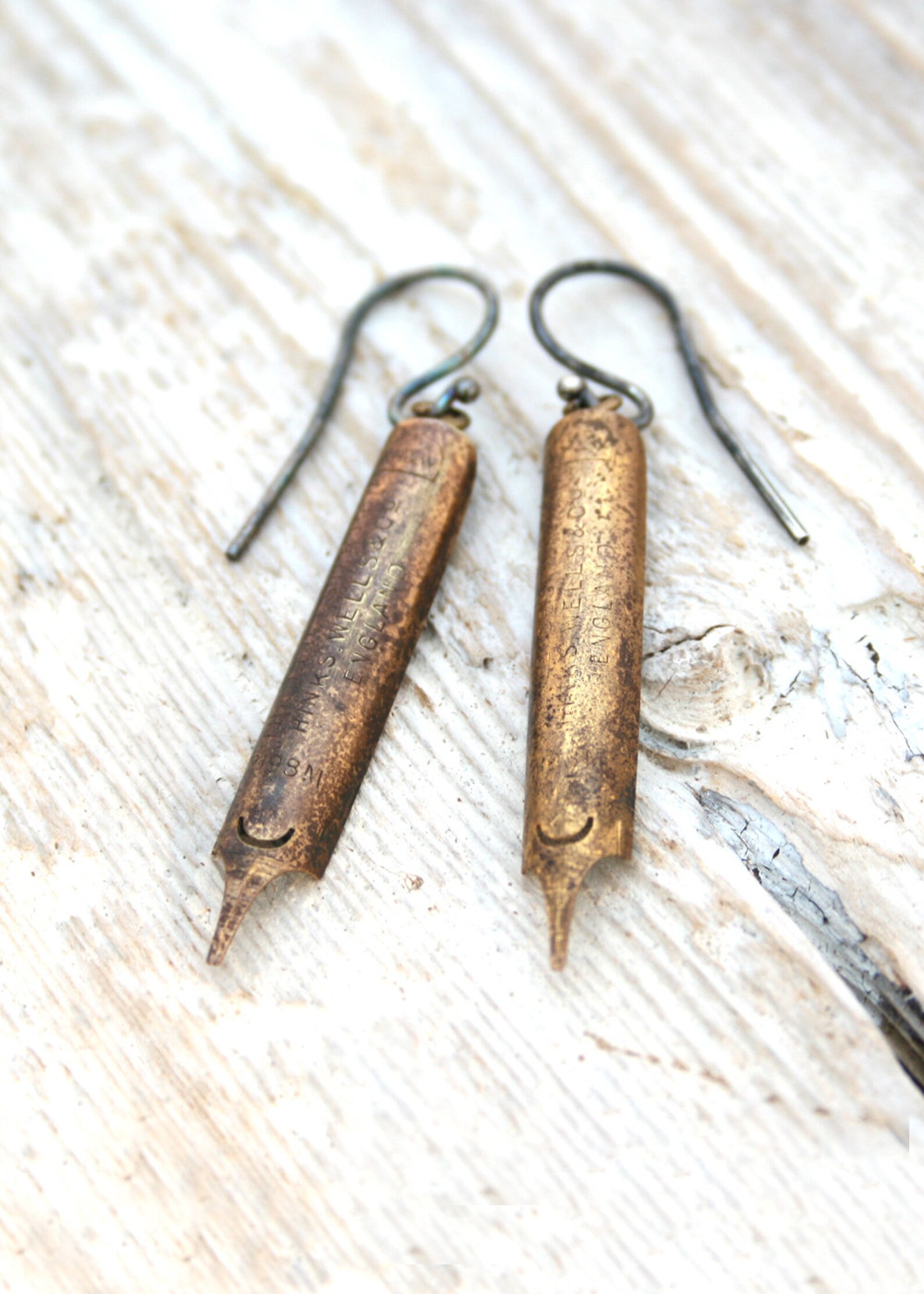 Pen Nib Earrings Gold Dangling Quirky Jewellery Unusual Etsy