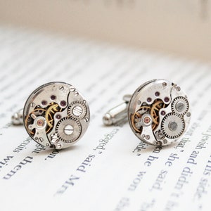 Cufflinks Steampunk of Clockwork, Mechanical Watch Suit Accessories, Gift for a Boyfriend or Husband