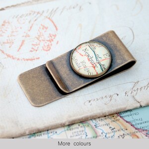 Custom Money Clip with Map, Personalized Gifts for Men Money Clip Card Holder, Christmas Gift for Dad image 8