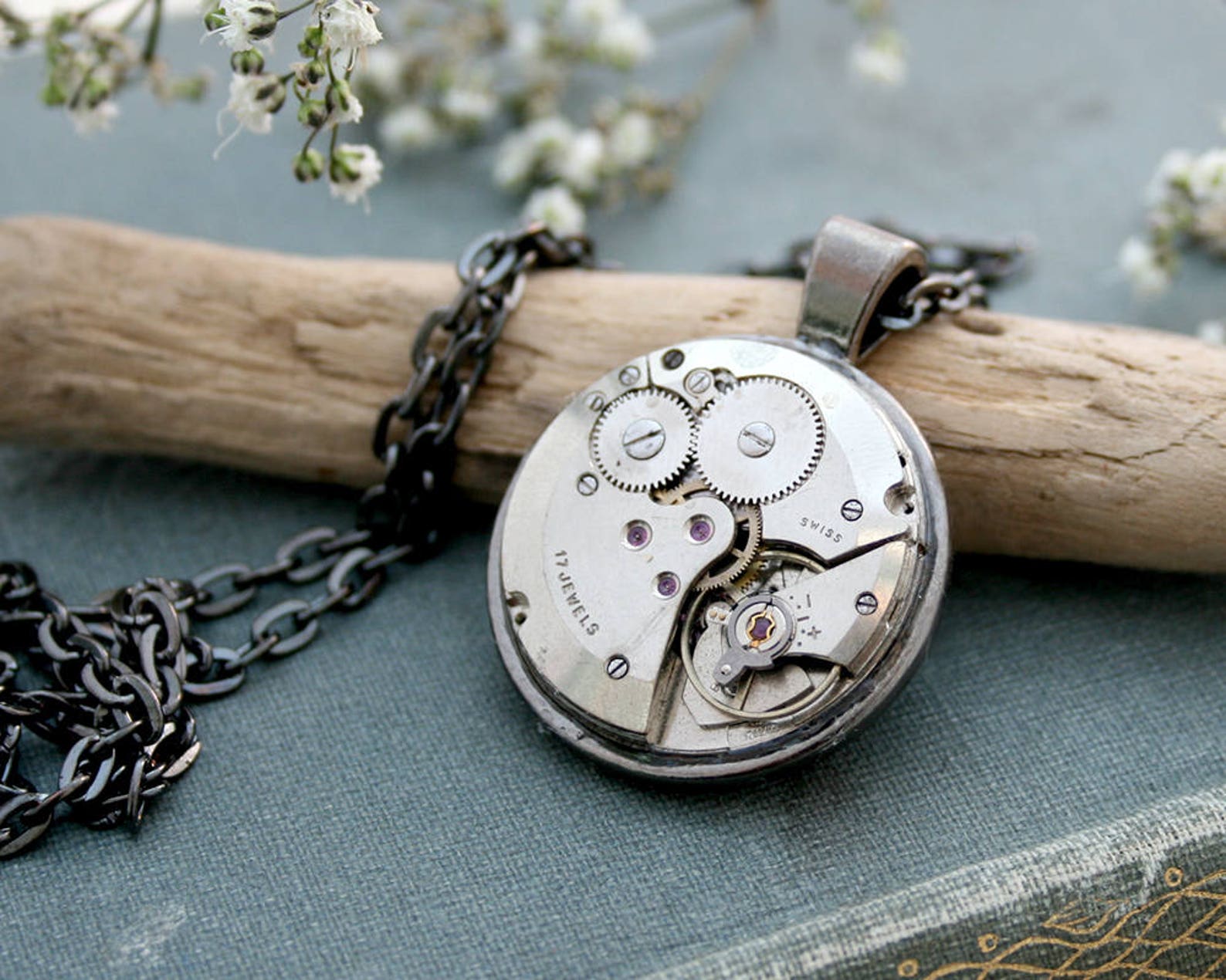 Light Academia Necklace Clockwork Necklace Steampunk Jewellery Etsy