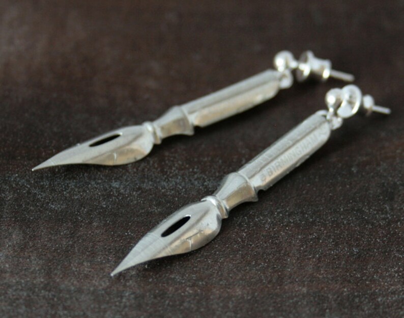 Funky Long Dangle Earrings Fountain Pen Nib Quirky Earrings Etsy UK